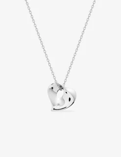 Collier cœur argent 925‰ rhodié et oxyde de zirconium SO OR