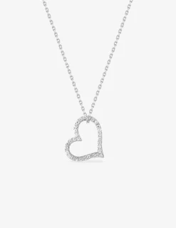Collier cœur argent 925‰ rhodié et oxydes de zirconium SO OR