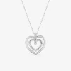 Collier cœur avec strass or blanc 375 ‰ SO OR