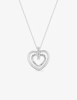 Collier cœur avec strass or blanc 375 ‰ SO OR