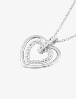Collier cœur avec strass or blanc 375 ‰ SO OR
