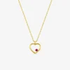 Collier cœur or jaune 750 ‰ et rubis SO OR