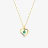 Collier cœur or jaune 375‰, émeraude SO OR