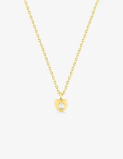 Collier cœur plaqué or et perle d'imitation 3 mm SO OR