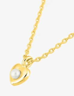 Collier cœur plaqué or et perle d'imitation 3 mm SO OR