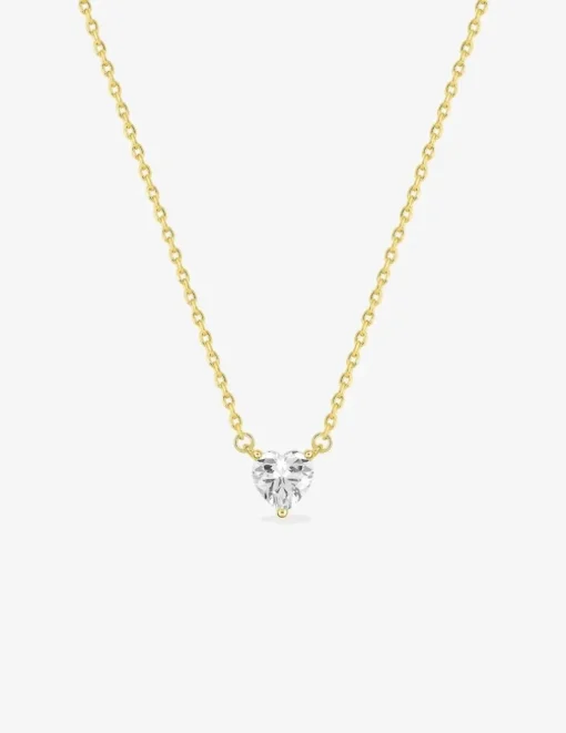 Collier cœur plaqué or, oxyde de zirconium SO OR