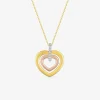 Collier cœur tricolore oxydes de zirconium en or 375 ‰ SO OR