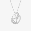 Collier cœurs en argent 925‰ rhodié et oxyde de zirconium SO OR