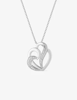 Collier cœurs en argent 925‰ rhodié et oxyde de zirconium SO OR