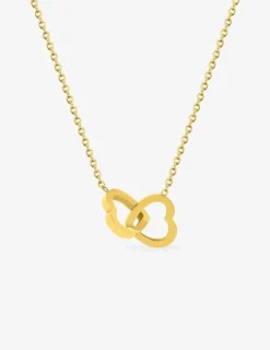 Collier cœurs entremêlés acier doré SO OR