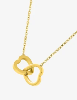 Collier cœurs entremêlés acier doré SO OR