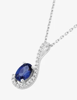 Collier demi-goutte argent 925‰ rhodié et oxydes de zirconium SO OR