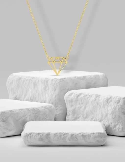 Collier diamant origami or jaune 375 ‰ SO OR