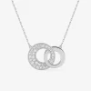 Collier double cercle en argent 925 ‰ rhodié et Oxydes de zirconium SO OR