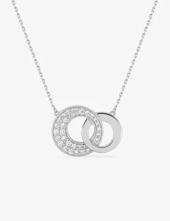 Collier double cercle en argent 925 ‰ rhodié et Oxydes de zirconium SO OR