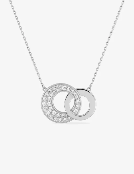 Collier double cercle en argent 925 ‰ rhodié et Oxydes de zirconium SO OR