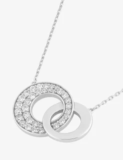 Collier double cercle en argent 925 ‰ rhodié et Oxydes de zirconium SO OR