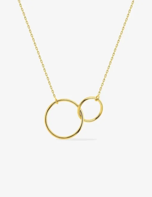 Collier double cercle or jaune 375 ‰ SO OR
