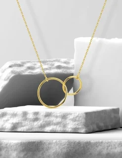 Collier double cercle or jaune 375 ‰ SO OR