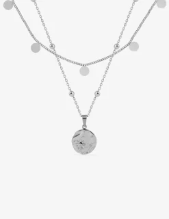 Collier double rangs et pendentif en acier SO OR