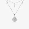 Collier double rangs fantaisie en acier SO OR