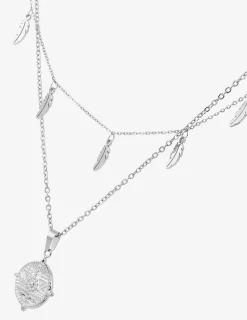Collier double rangs fantaisie en acier SO OR