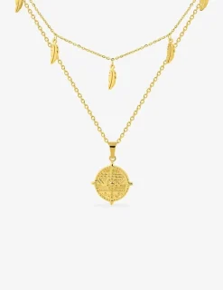 Collier double rangs fantaisie en acier doré SO OR