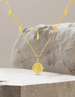 Collier double rangs fantaisie en acier doré SO OR