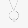 Collier en acier, breloque ronde avec perle d'imitation SO OR