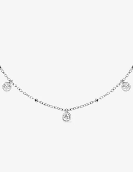 Collier en acier, breloques arbre de vie SO OR