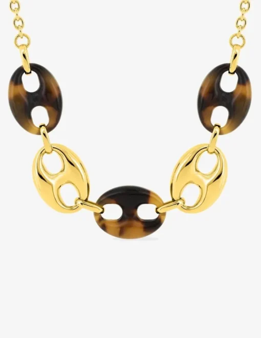 Collier en acier doré, acétate synthétique SO OR