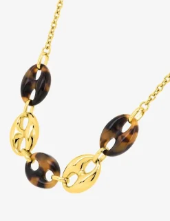 Collier en acier doré, acétate synthétique SO OR