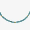 Collier en acier doré avec turquoises SO OR