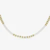 Collier en acier doré avec perles synthétiques blanches SO OR