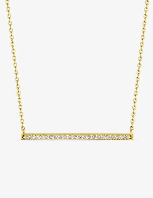 Collier en acier doré avec oxydes de zirconium SO OR