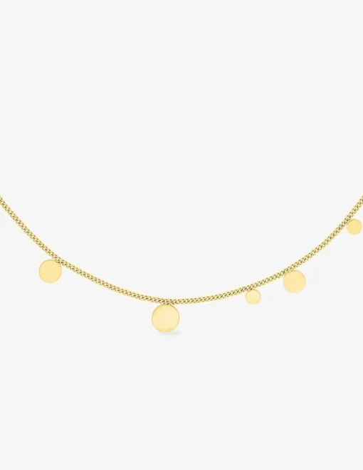 Collier en acier doré avec breloques rondes SO OR