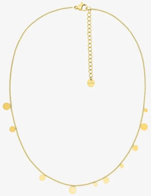 Collier en acier doré avec breloques rondes SO OR