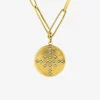 Collier en acier doré et cristal blanc 65 cm SO OR