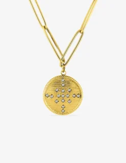 Collier en acier doré et cristal blanc 65 cm SO OR