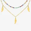 Collier en acier doré et cristaux synthétiques SO OR