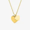 Collier en acier doré et deux pendentifs cœurs SO OR