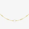 Collier en acier doré et pierre de lune SO OR