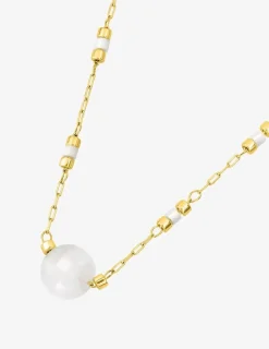 Collier en acier doré et pierre de lune SO OR
