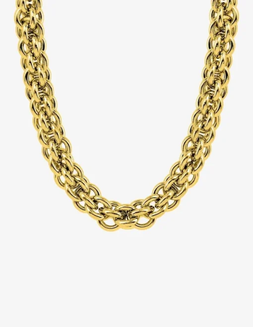 Collier en acier doré maille fantaisie SO OR