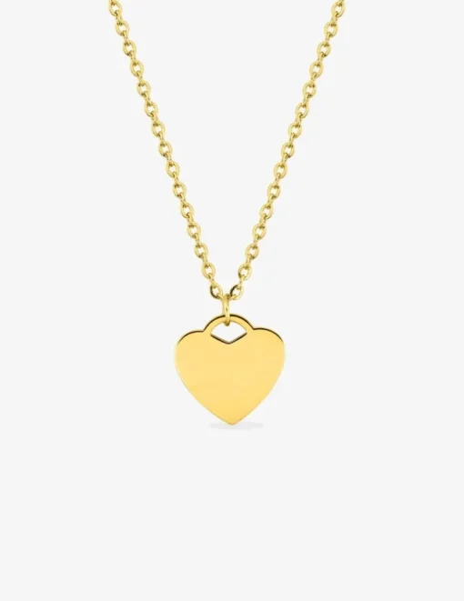 Collier en acier doré, motif cœur SO OR