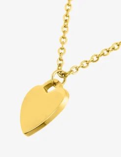 Collier en acier doré, motif cœur SO OR