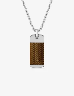 Collier en acier et bambou SO OR