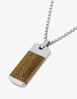 Collier en acier et bambou SO OR