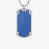 Collier en acier et carbone bleu pour homme SO OR