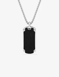 Collier en acier et imprimé noir SO OR